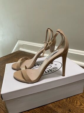 Steve Madden Nude Patent Strappy High Heel Sandals